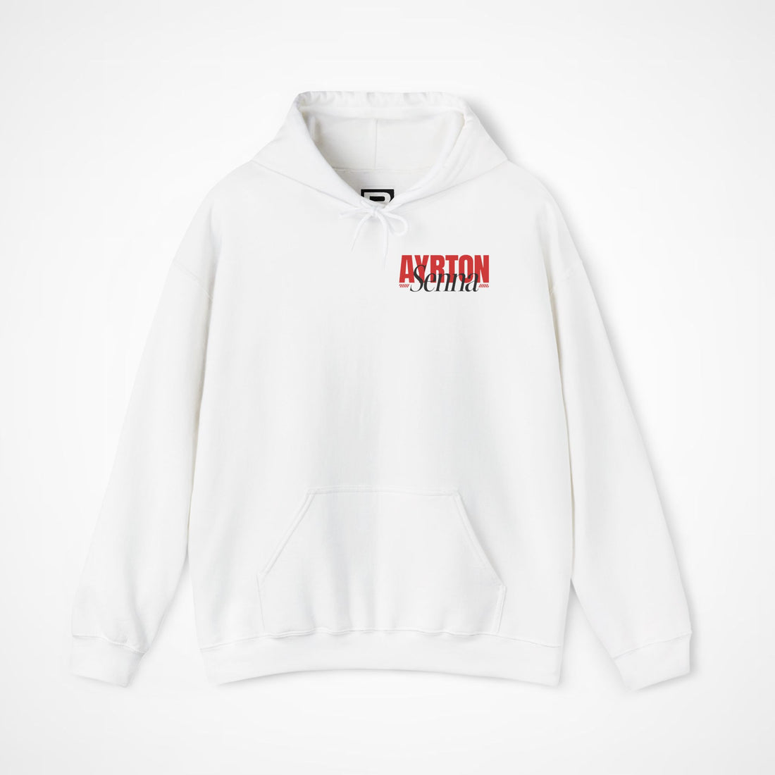 White Front 1 - Ayrton Senna McLaren F1 hoodie front studio mockup
