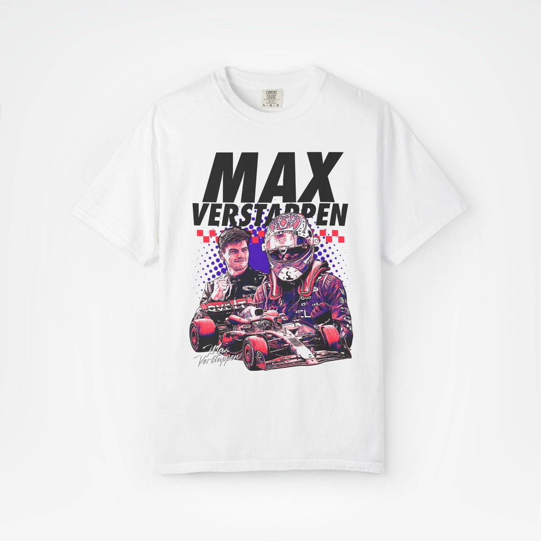 White Front - Max Verstappen Red Bull F1 T shirt graphic studio mockup