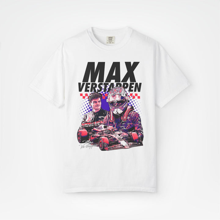 White Front - Max Verstappen Red Bull F1 T shirt graphic studio mockup