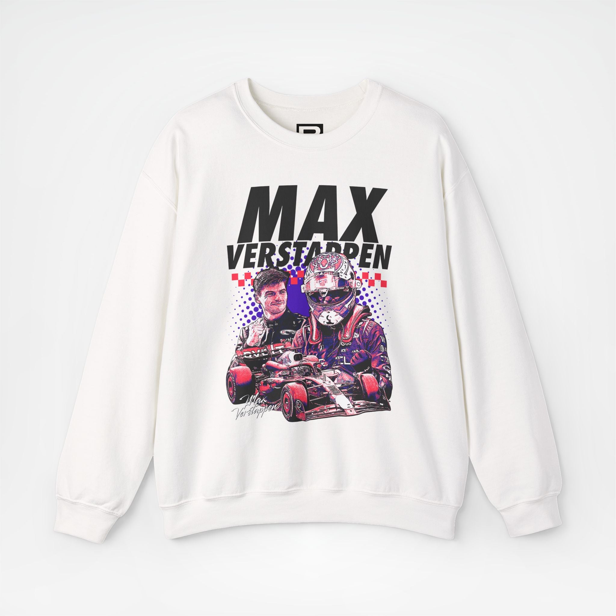 White Front - Max Verstappen Red Bull F1 sweater graphic studio mockup