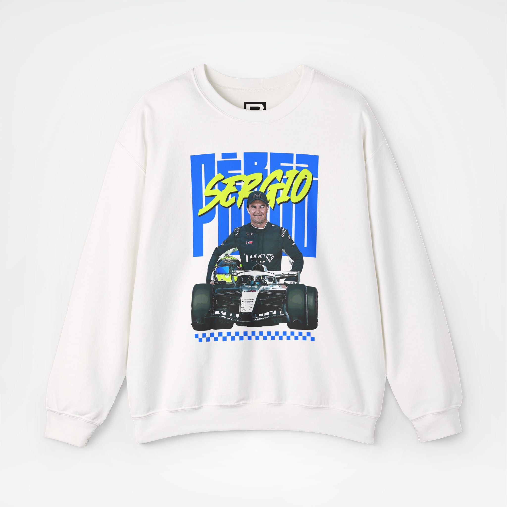 White Front - Sergio Perez Cadillac F1 sweater graphic studio mockup