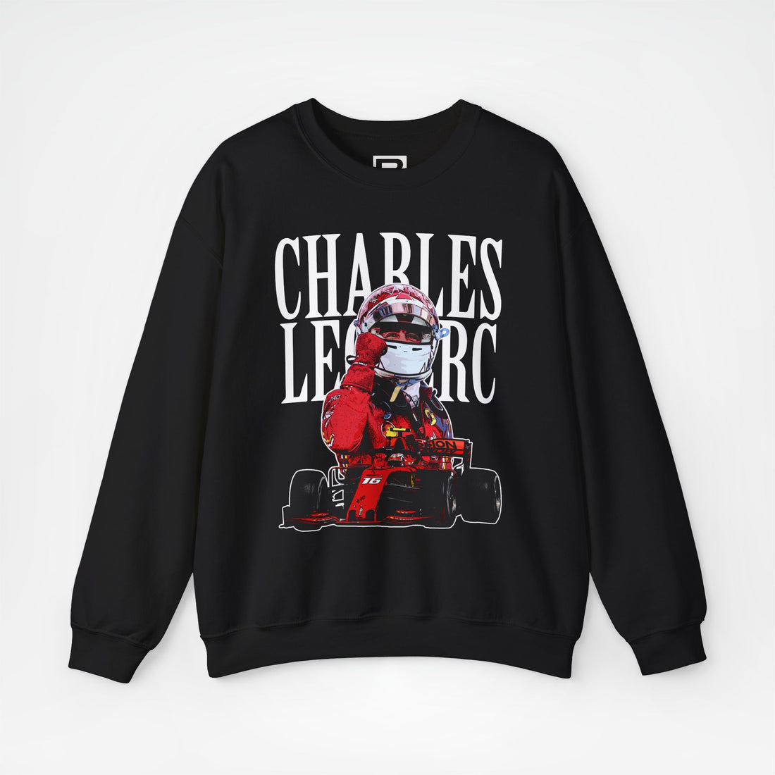 Black Front - Charles Leclerc Ferrari F1 sweater graphic studio mockup