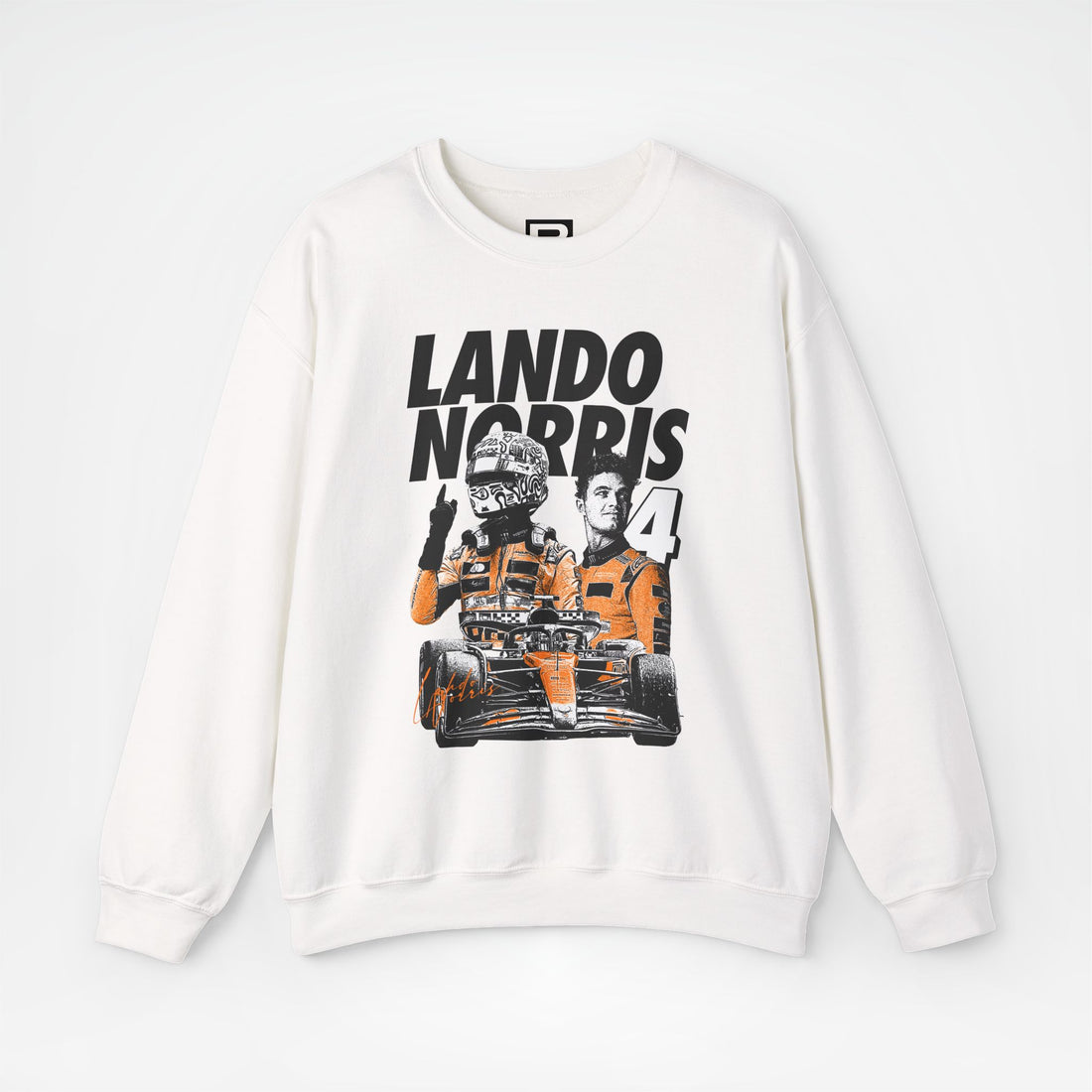 White Front - Lando Norris McLaren F1 sweater graphic studio mockup
