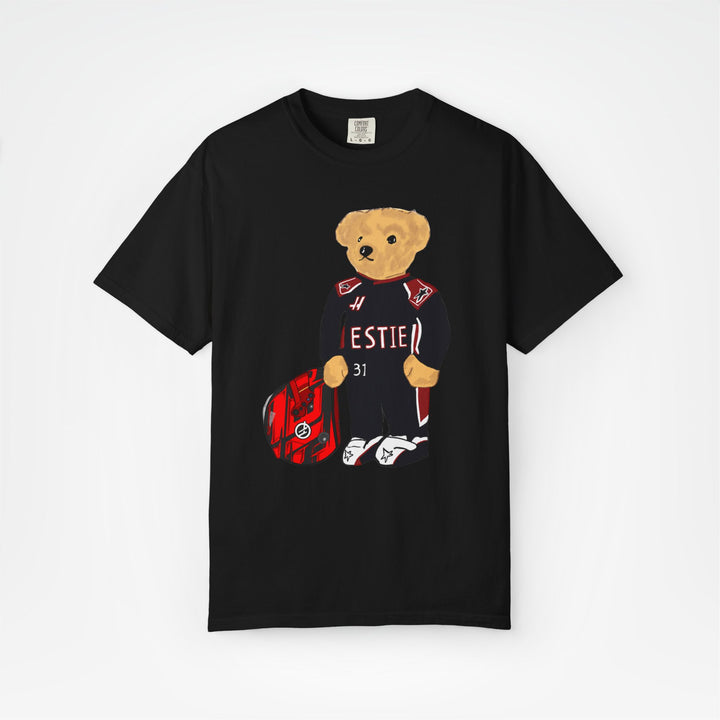 Black Front - Esteban Ocon Haas teddy bear F1 T shirt graphic studio mockup