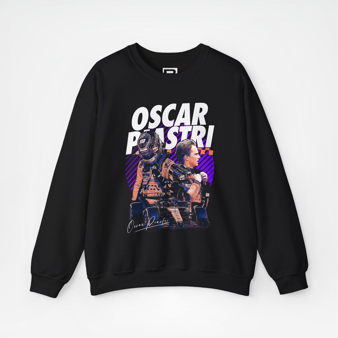 Black Front - Oscar Piastri McLaren F1 sweater graphic studio mockup