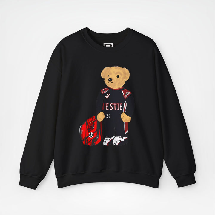 Black Front - Esteban Ocon Haas teddy bear F1 sweater graphic studio mockup