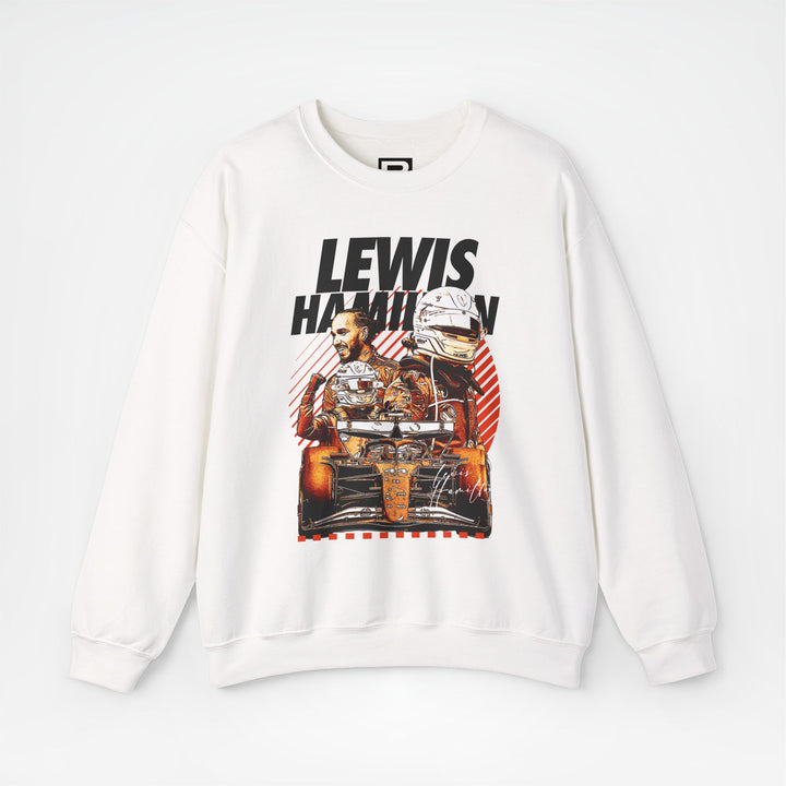 White Front - Lewis Hamilton Ferrari F1 sweater graphic studio mockup