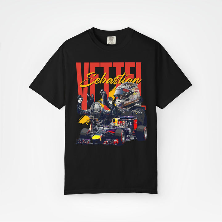 Black Front - Sebastian Vettel Red Bull F1 T shirt graphic studio mockup