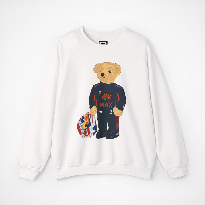 White Front - Max Verstappen Red Bull teddy bear F1 sweater graphic studio mockup