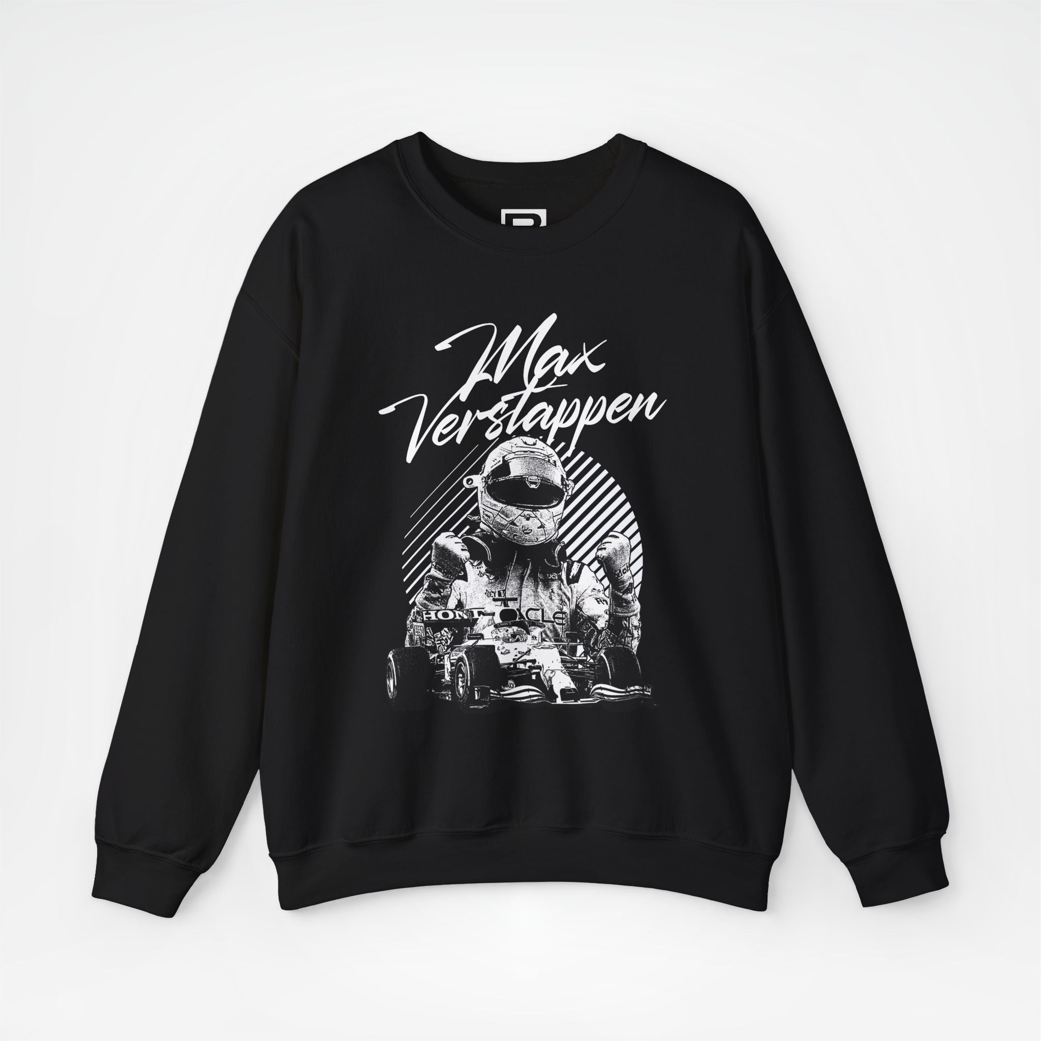 Black Back - plain back of Max Verstappen Red Bull F1 sweater studio mockup