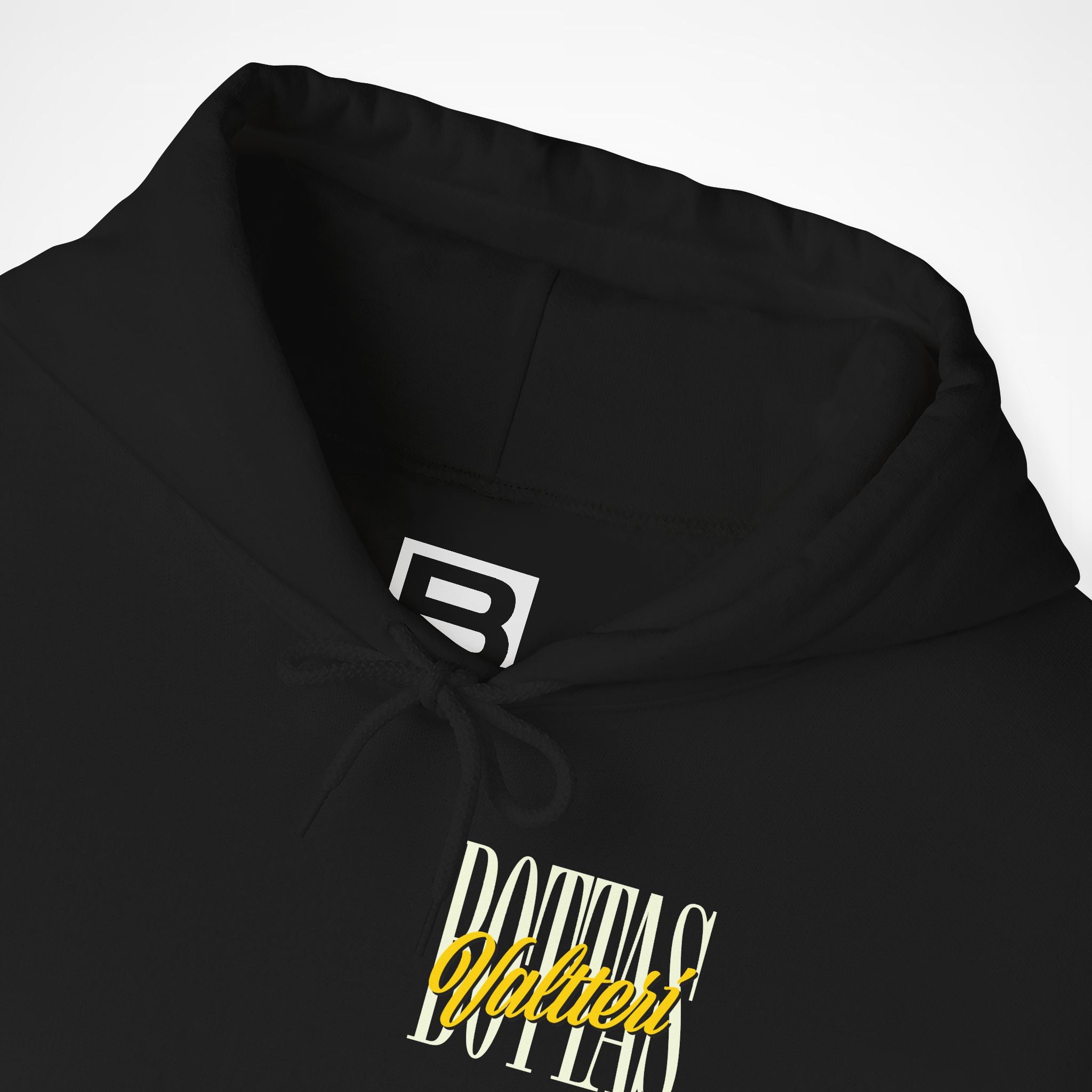 Black Front 2 - Valtteri Bottas Cadillac F1 hoodie front detail studio mockup