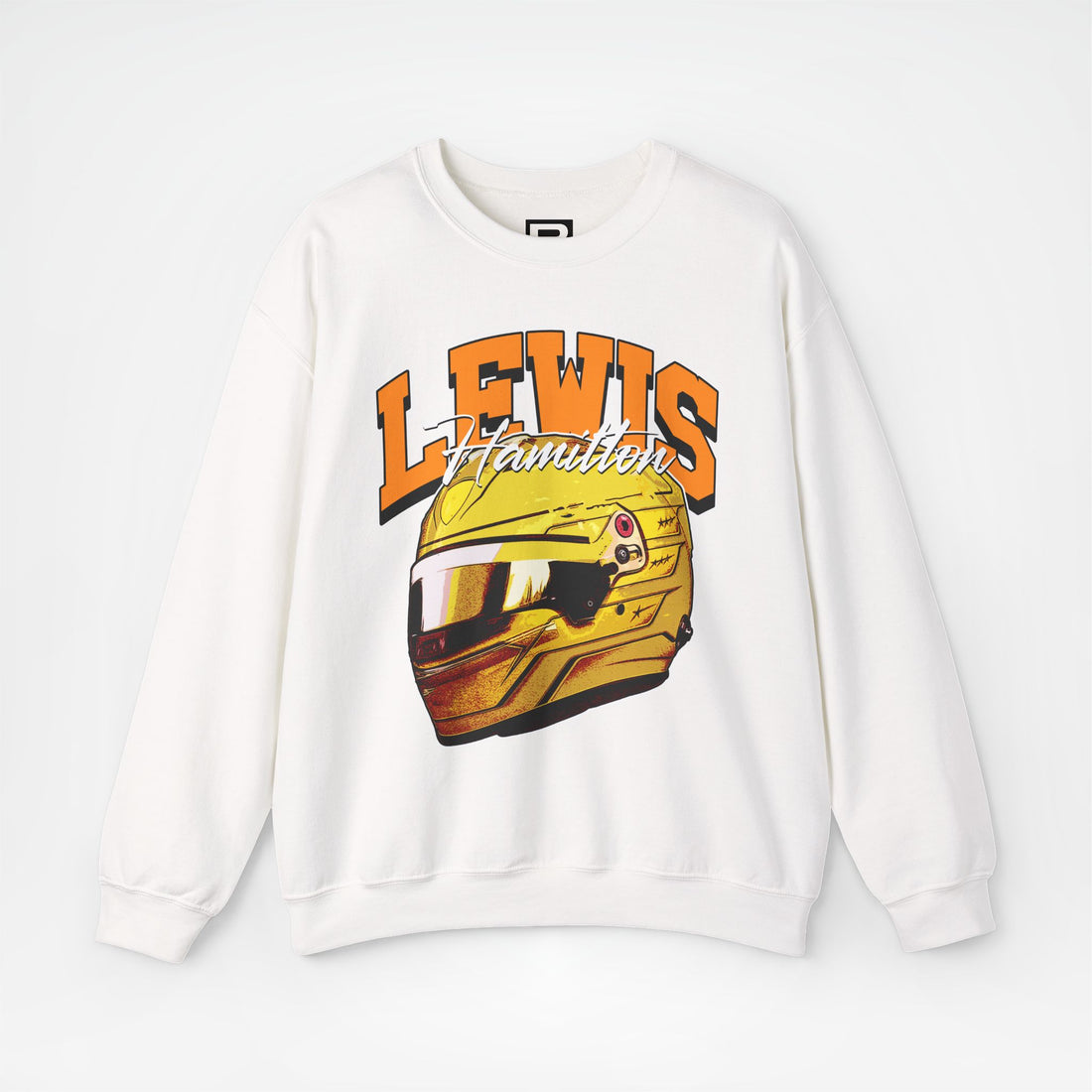 White Front - Lewis Hamilton Ferrari F1 sweater graphic studio mockup