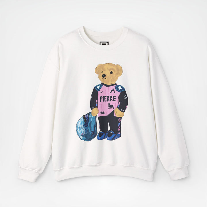 White Front - Pierre Gasly Alpine teddy bear F1 sweater graphic studio mockup