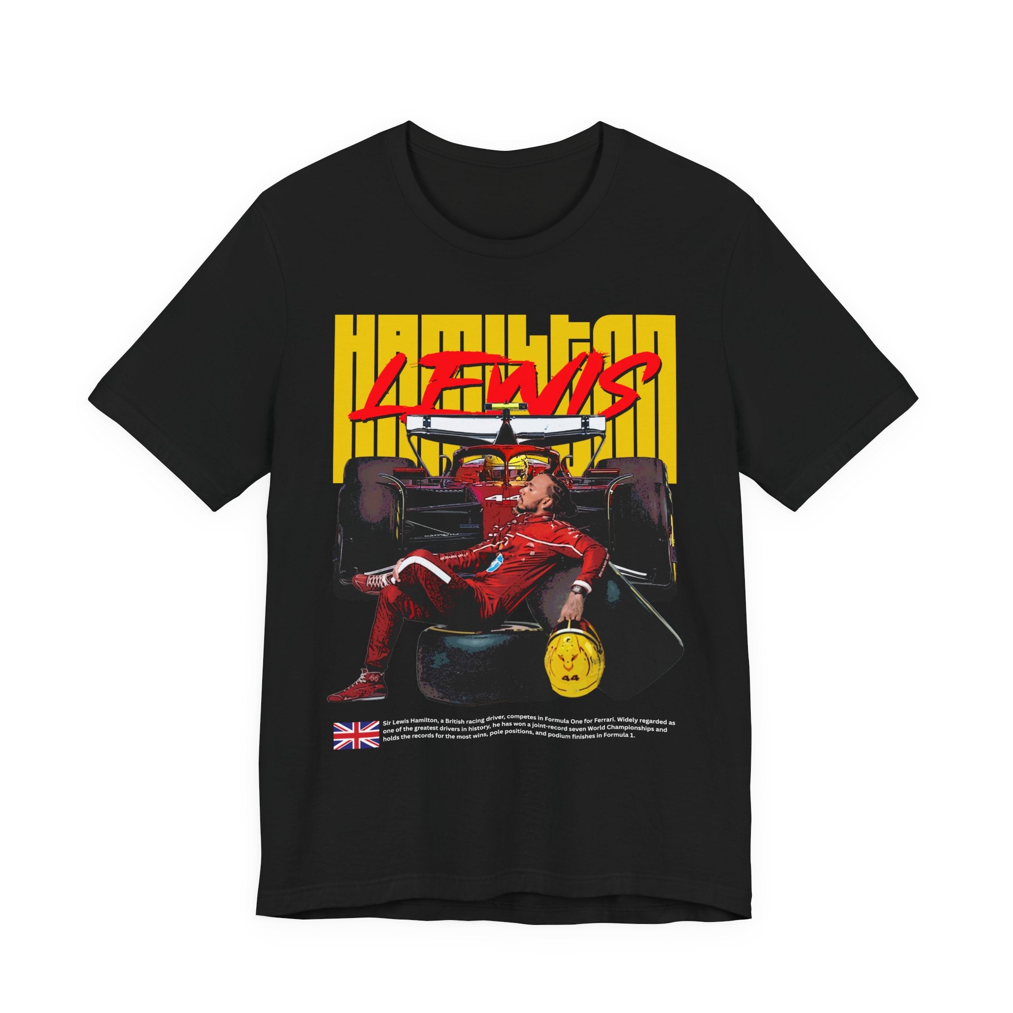 Lewis Hamilton T-Shirt, F1 Racing Graphic Tee, Ferrari Bella Canvas 3001 Shirt, Formula One Fan Apparel