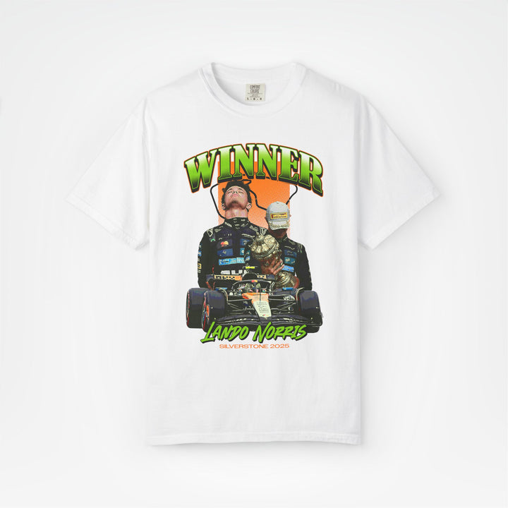 White Front - Lando Norris McLaren F1 T shirt graphic studio mockup