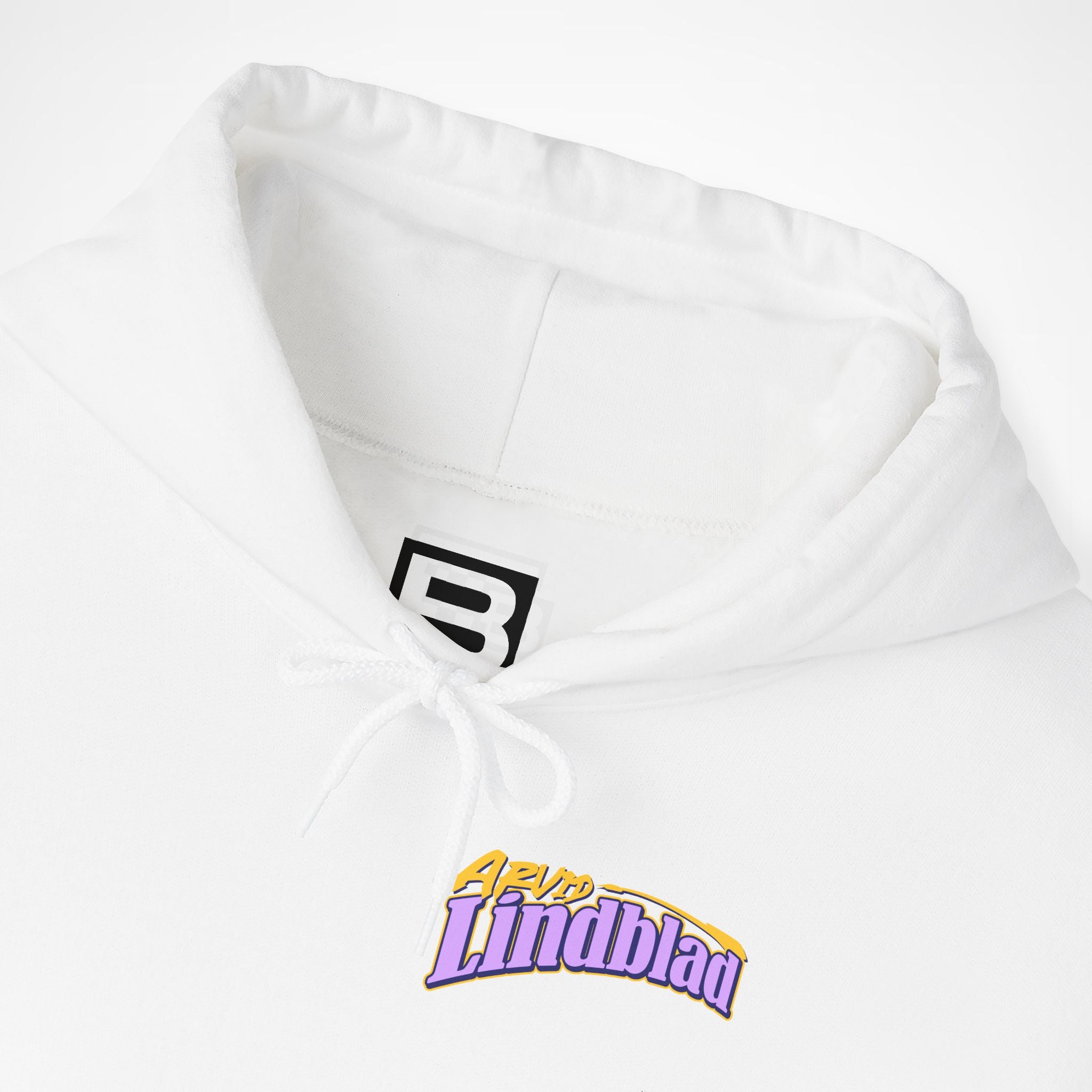 White Front 2 - Arvid Lindblad Racing Bulls F1 hoodie front detail studio mockup