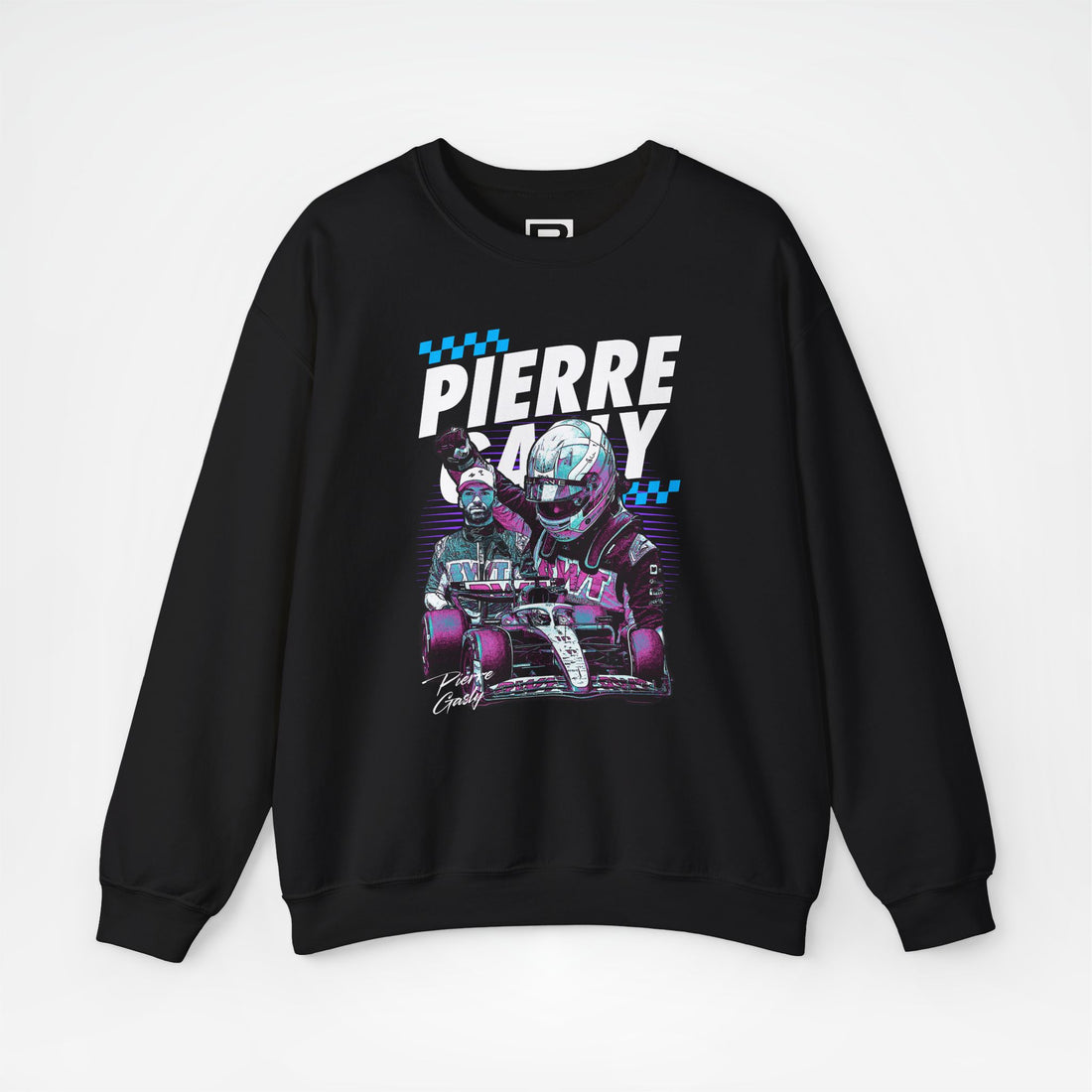 Black Front - Pierre Gasly Alpine F1 sweater graphic studio mockup