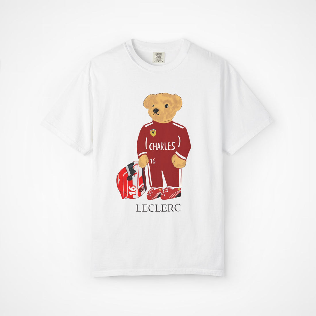 CHARLES LECLERC F1 FERRARI TEDDY BEAR T-SHIRT