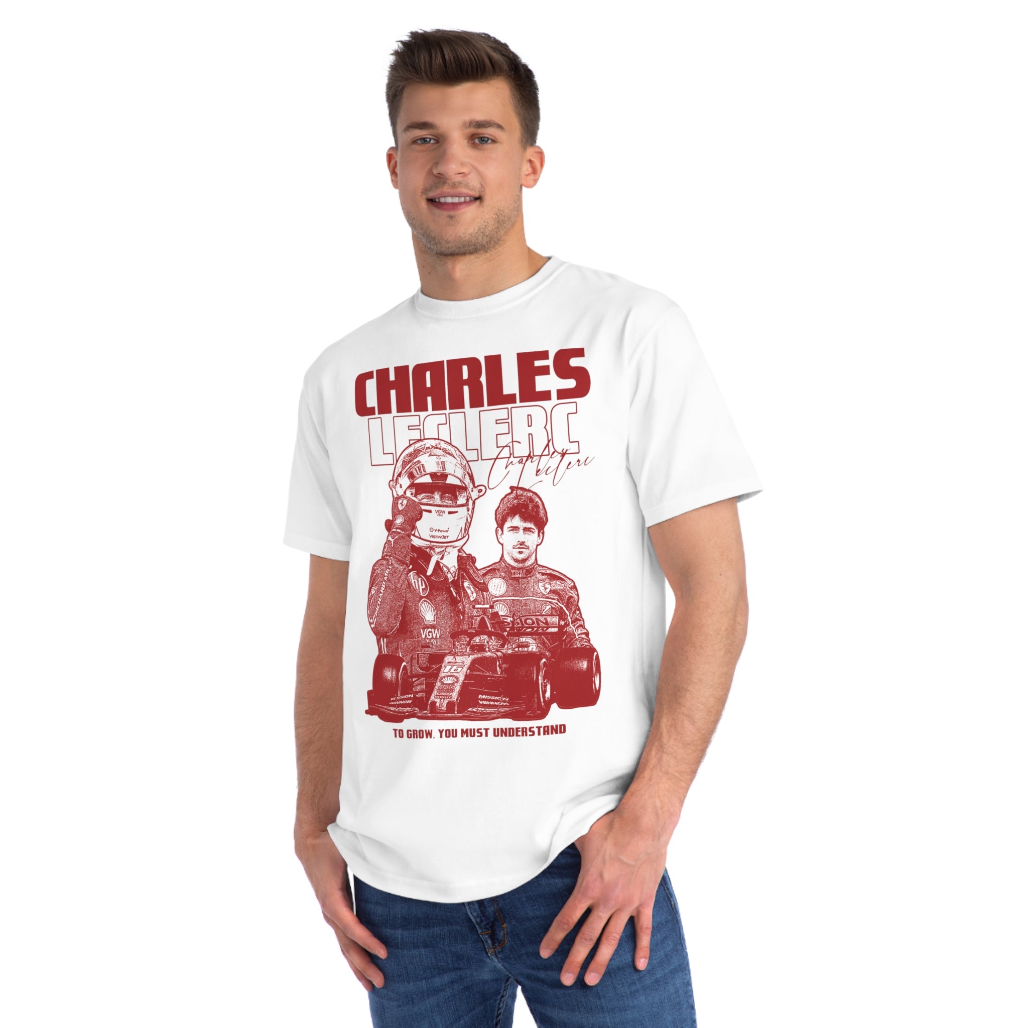 Charles Leclerc Organic Unisex T-Shirt, Graphic Tee, Eco-Friendly, Casual Motorsports Wear