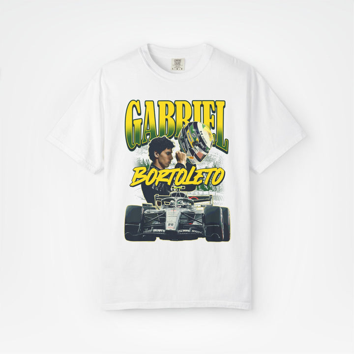 White Front - Gabriel Bortoleto Audi F1 T shirt graphic studio mockup