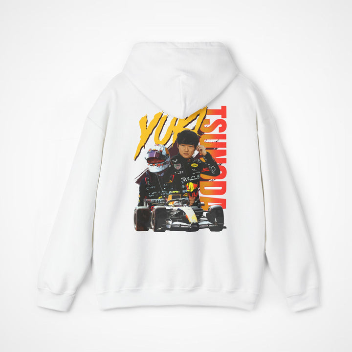 White Back - Yuki Tsunoda Red Bull F1 hoodie back design studio mockup