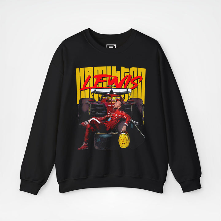 Black Front - Lewis Hamilton Ferrari F1 sweater graphic studio mockup