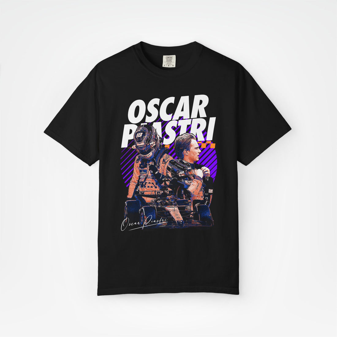 Black Front - Oscar Piastri McLaren F1 T shirt graphic studio mockup