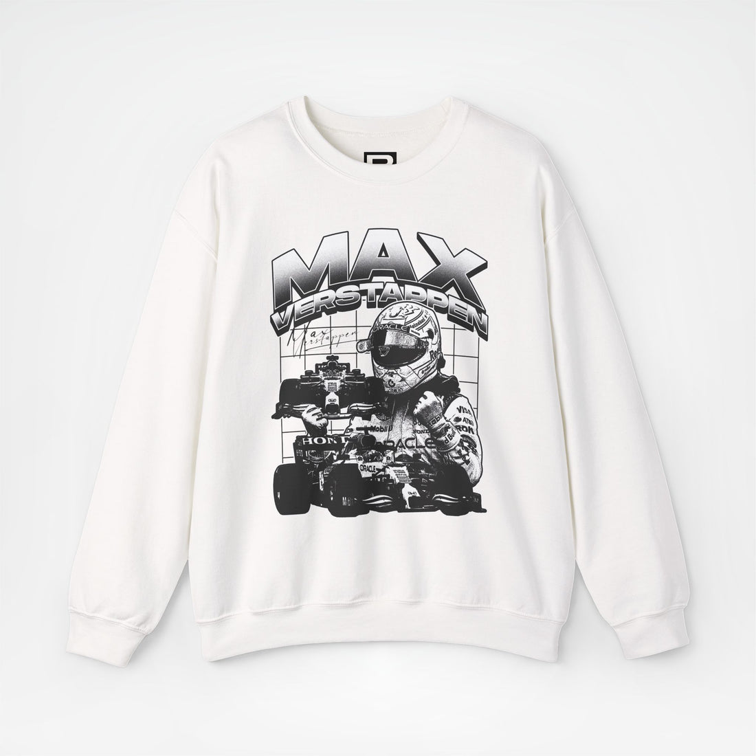 White Front - Max Verstappen Red Bull F1 sweater graphic studio mockup