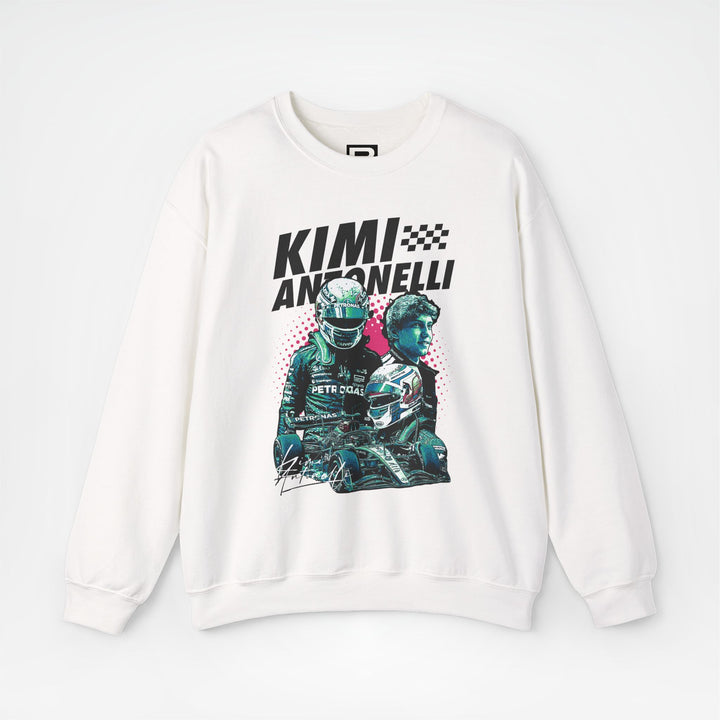 White Front - Kimi Antonelli Mercedes F1 sweater graphic studio mockup