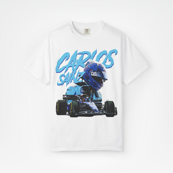 White Front - Carlos Sainz Williams F1 T shirt graphic studio mockup