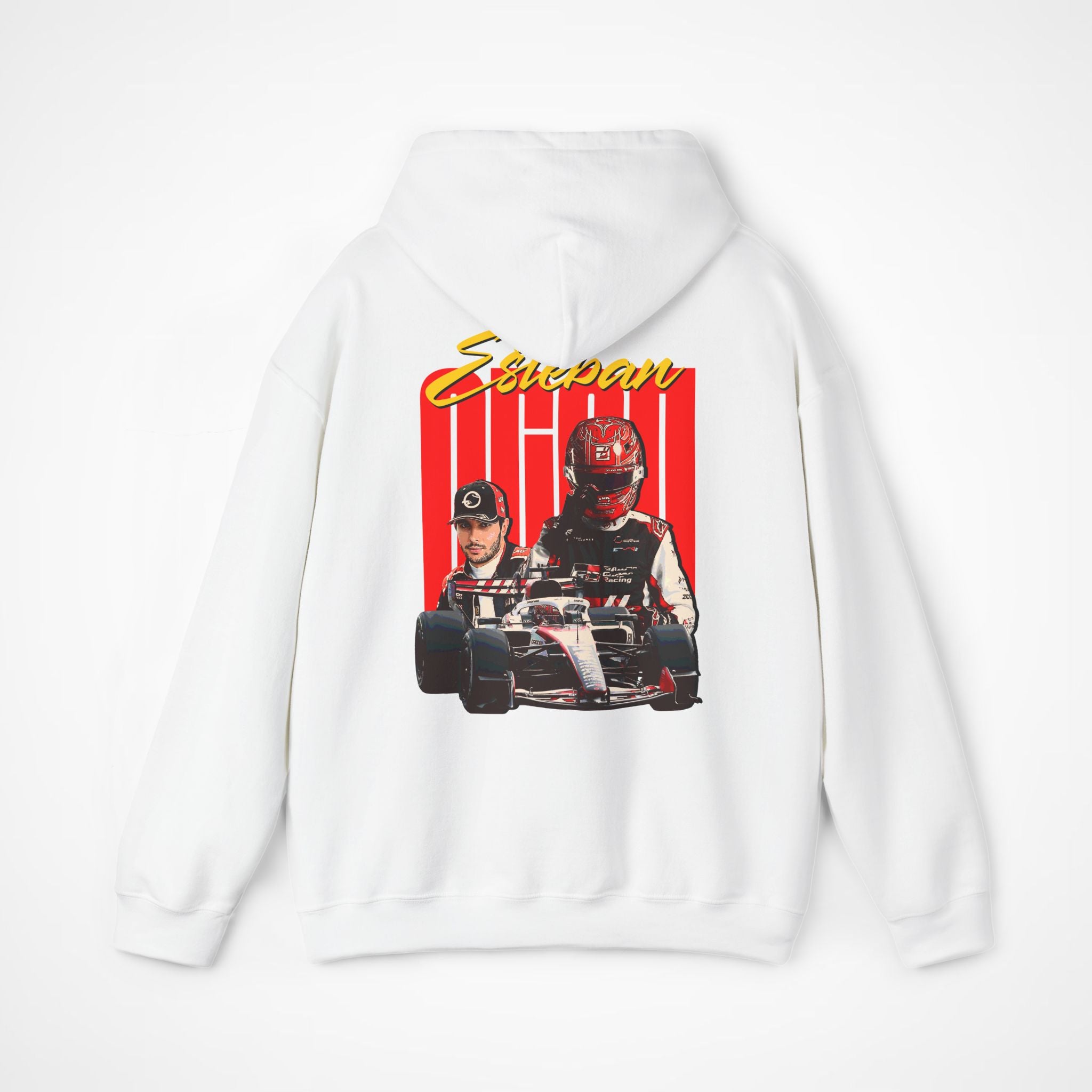 White Back - Esteban Ocon Haas F1 hoodie back design studio mockup