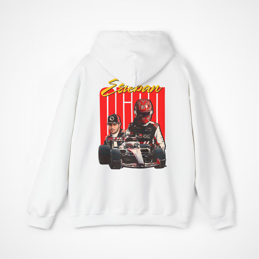 White Back - Esteban Ocon Haas F1 hoodie back design studio mockup