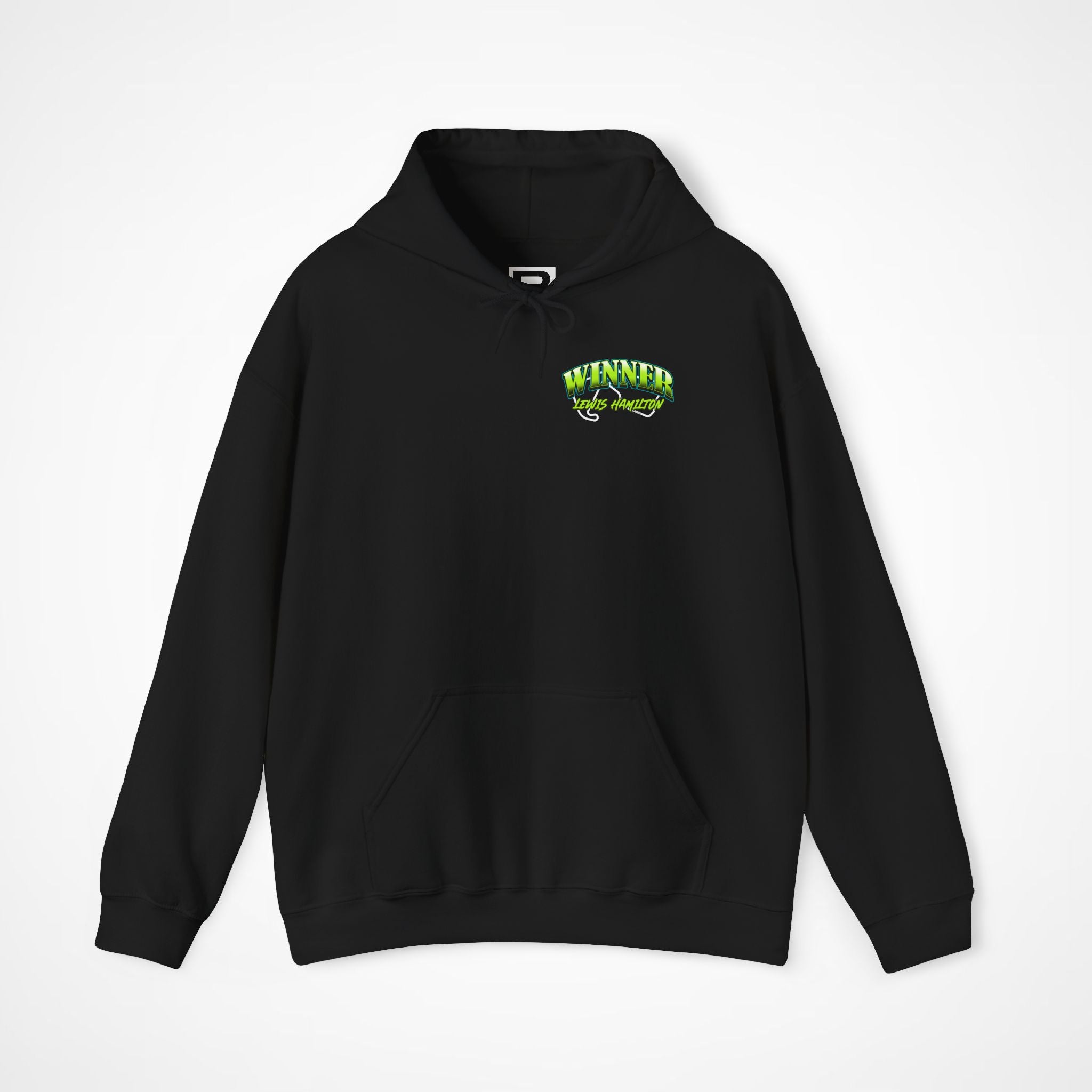 Black Front 1 - Lewis Hamilton Ferrari F1 hoodie front studio mockup