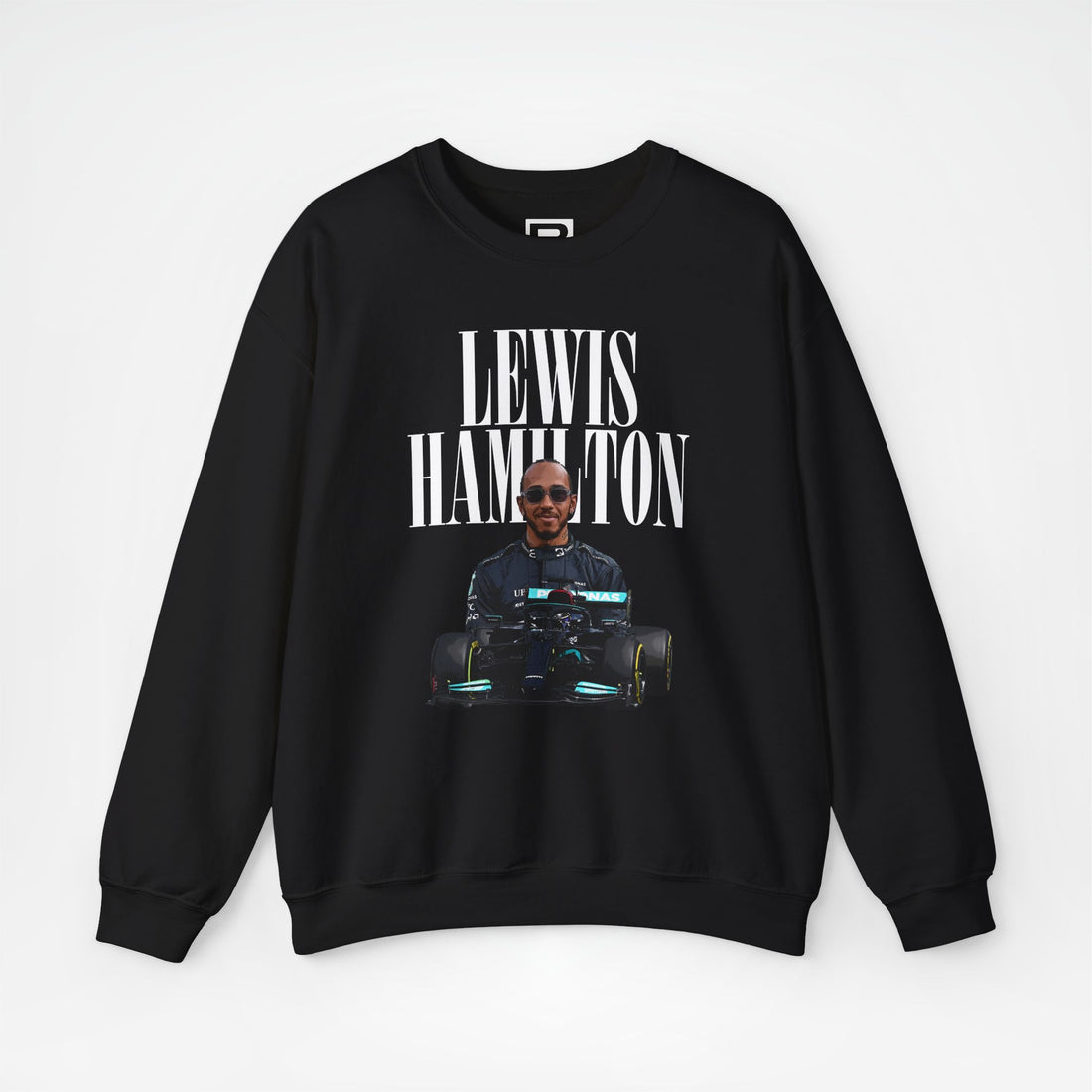 Black Front - Lewis Hamilton Ferrari F1 sweater graphic studio mockup