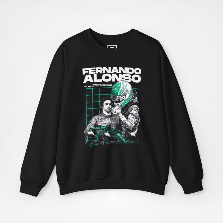 Black Front - Fernando Alonso Aston Martin F1 sweater graphic studio mockup