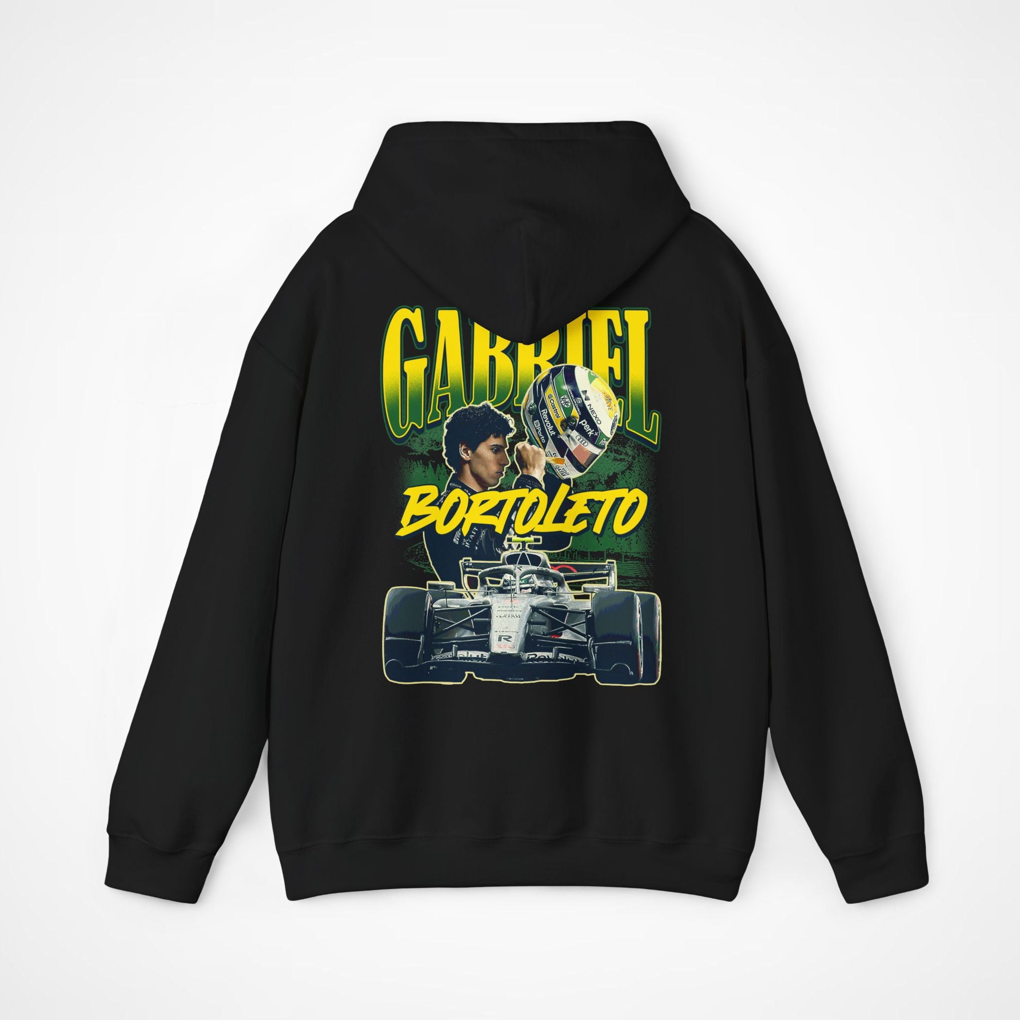 Black Back - Gabriel Bortoleto Audi F1 hoodie back design studio mockup