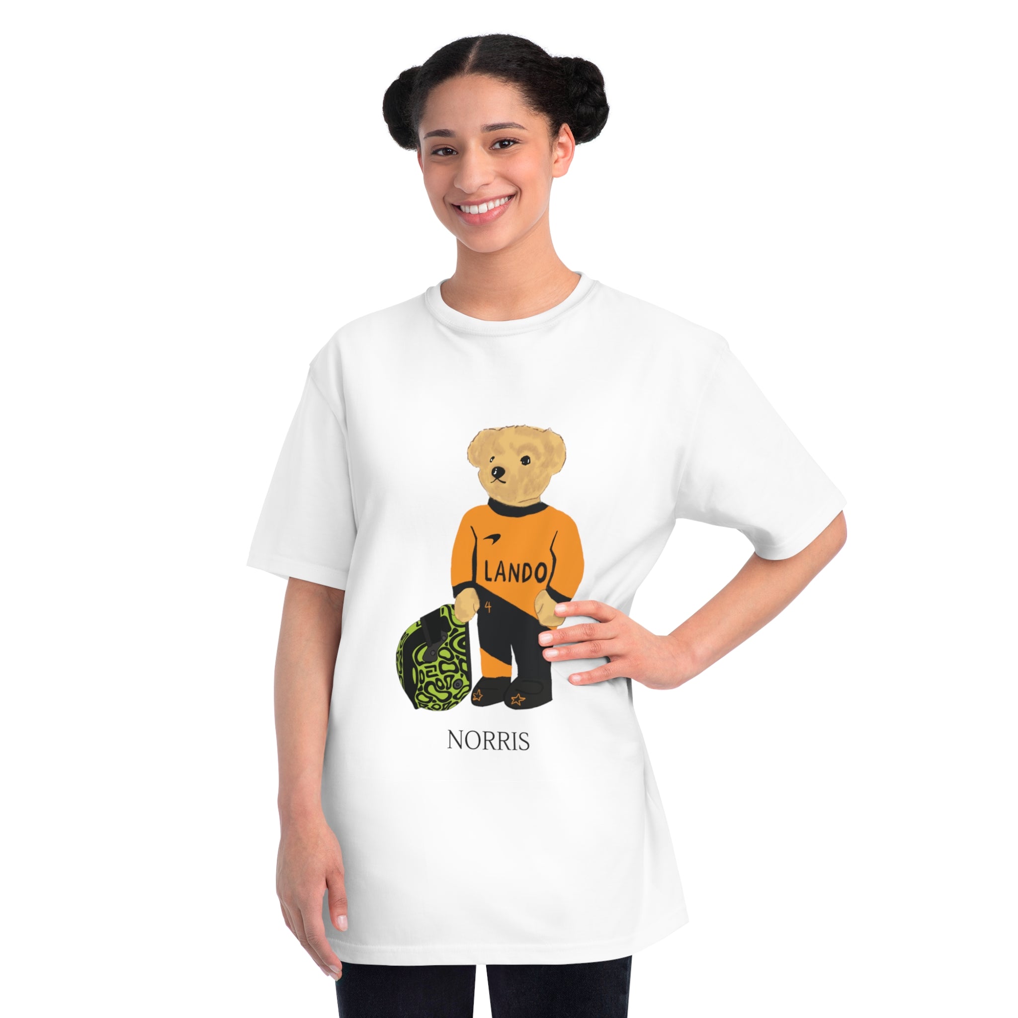 Lando Norris Racing Bear Organic Unisex T-Shirt, Eco-Friendly, Casual Motorsports Wear