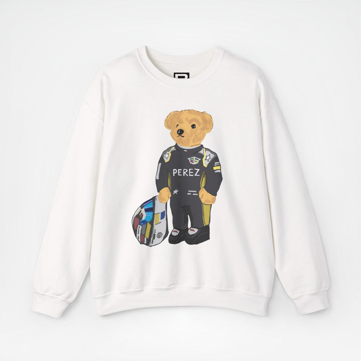 White Front - Sergio Perez Cadillac teddy bear F1 sweater graphic studio mockup