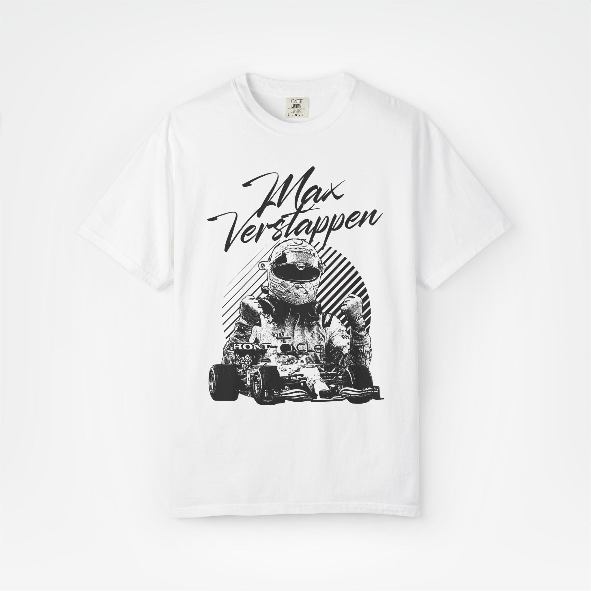 White Front - Max Verstappen Red Bull F1 T shirt graphic studio mockup