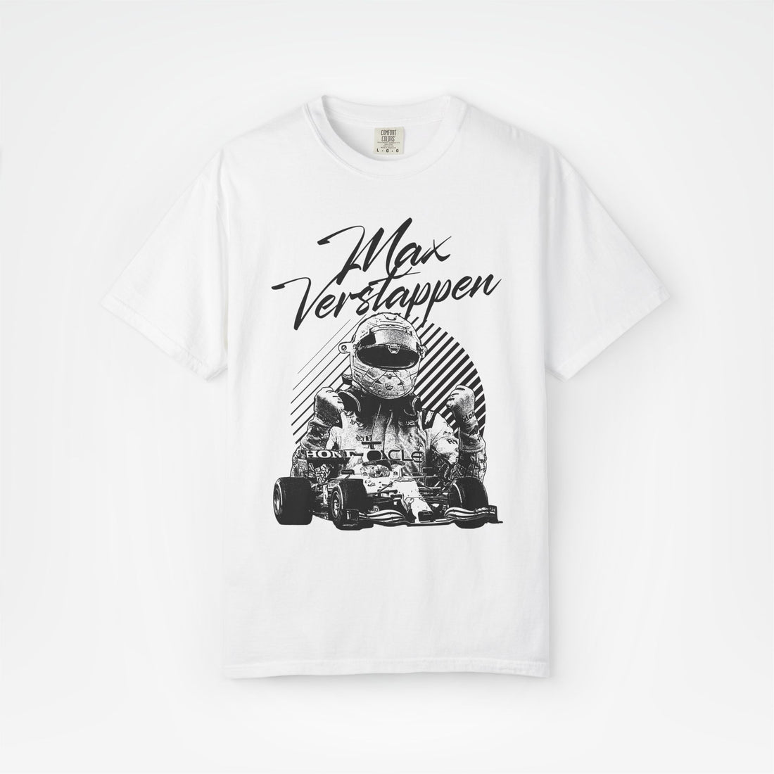White Front - Max Verstappen Red Bull F1 T shirt graphic studio mockup