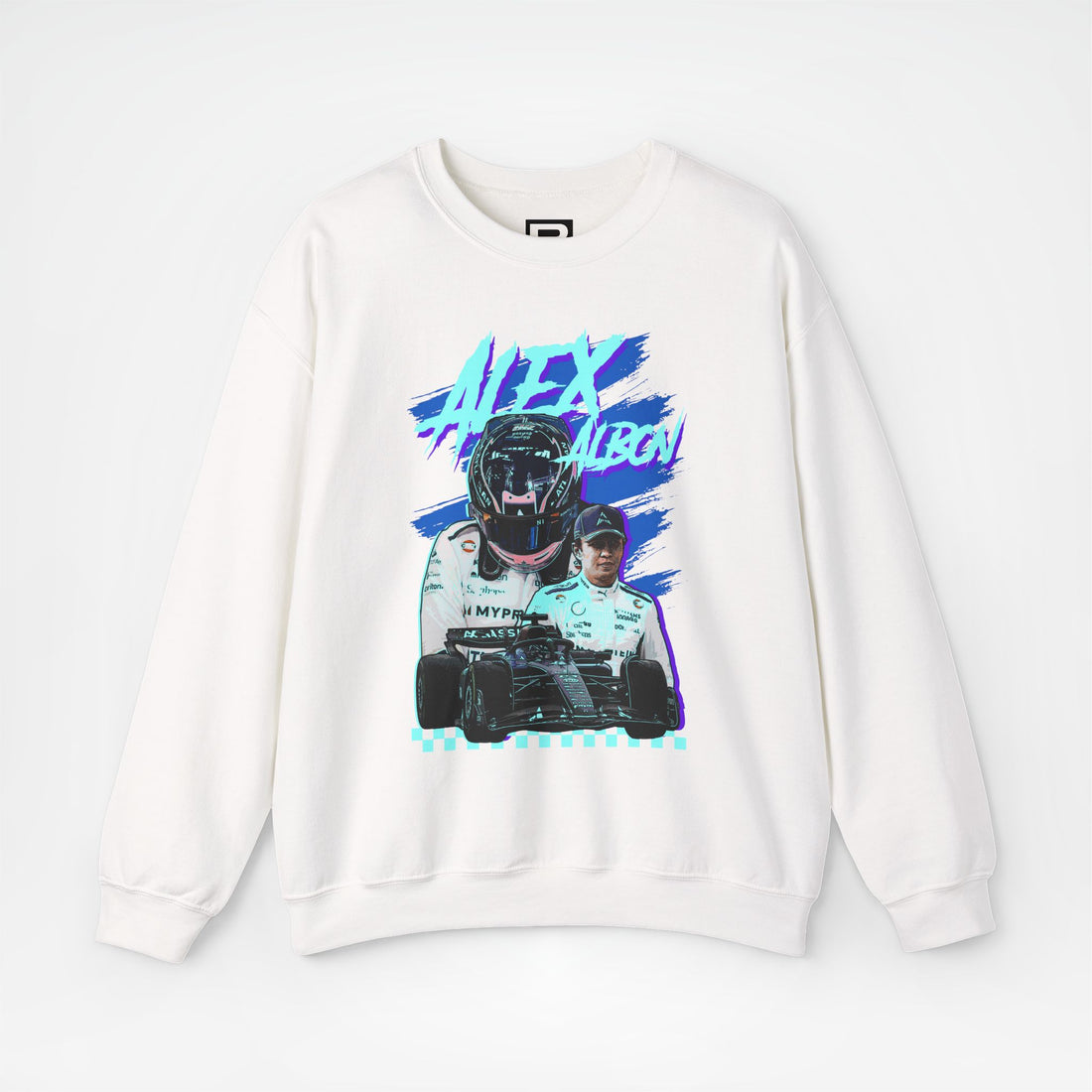 White Front - Alex Albon Williams F1 sweater graphic studio mockup