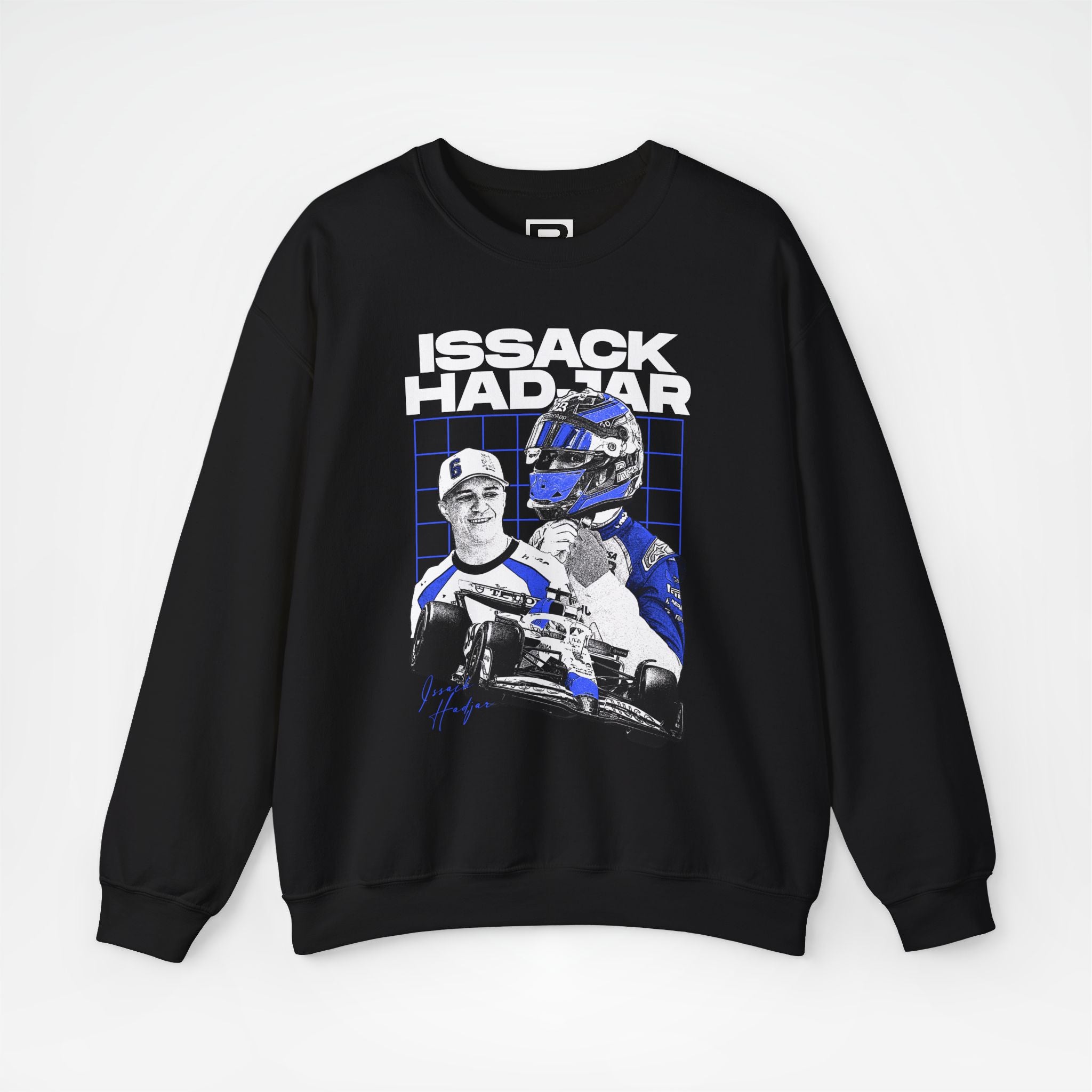 Black Front - Isack Hadjar Racing Bulls F1 sweater graphic studio mockup
