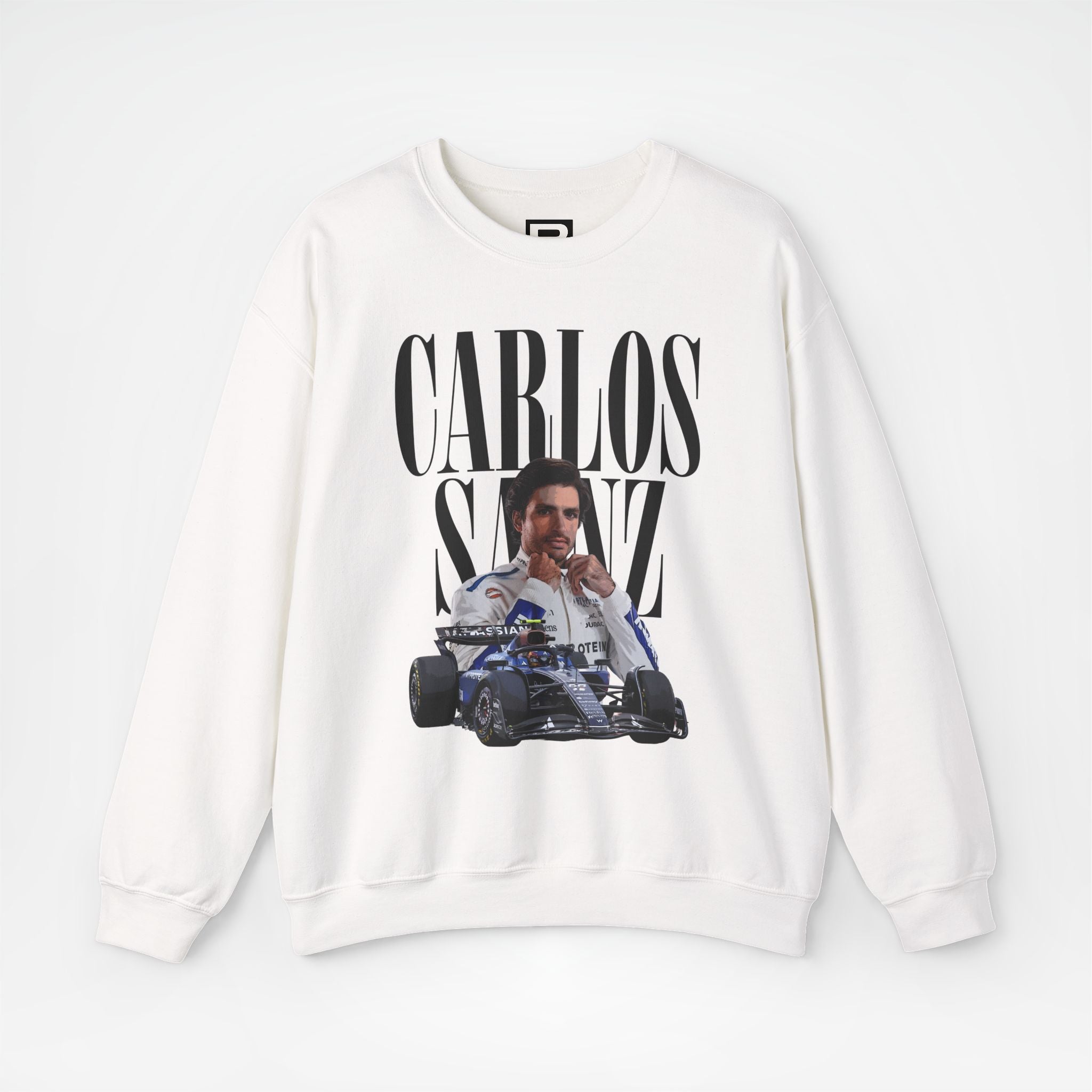 White Front - Carlos Sainz Williams F1 sweater graphic studio mockup