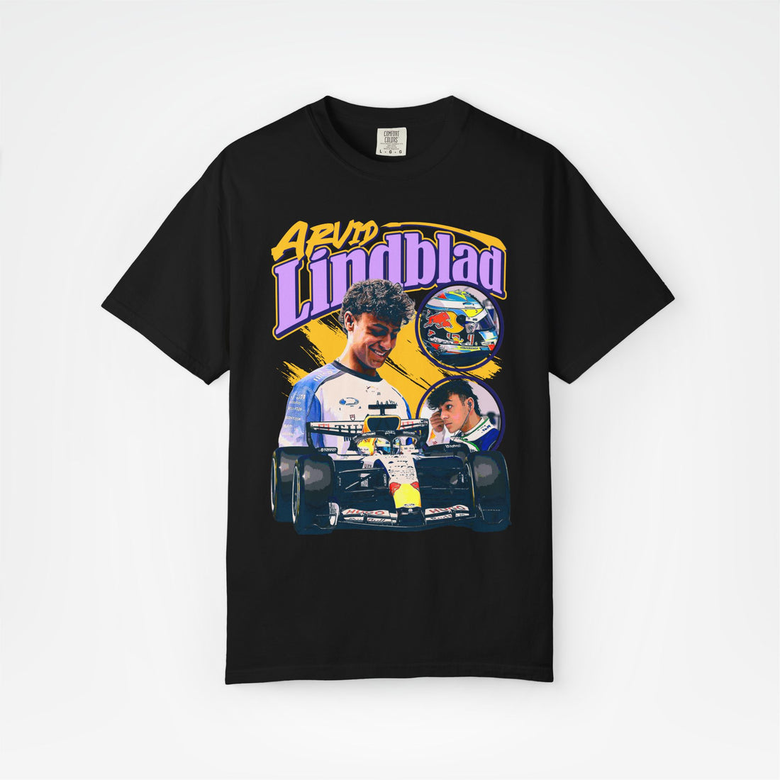 Black Front - Arvid Lindblad Racing Bulls F1 T shirt graphic studio mockup