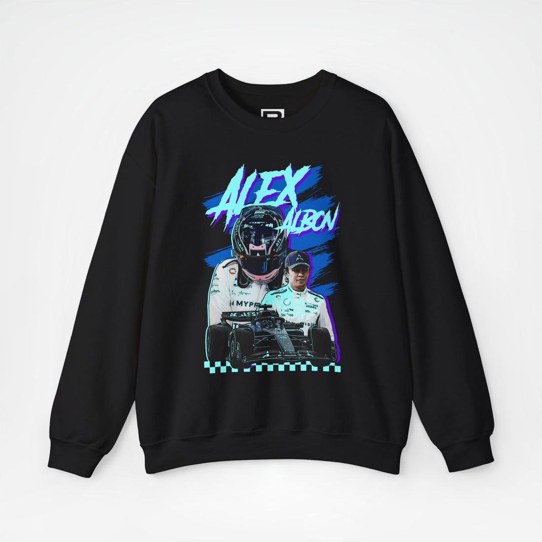 Black Front - Alex Albon Williams F1 sweater graphic studio mockup