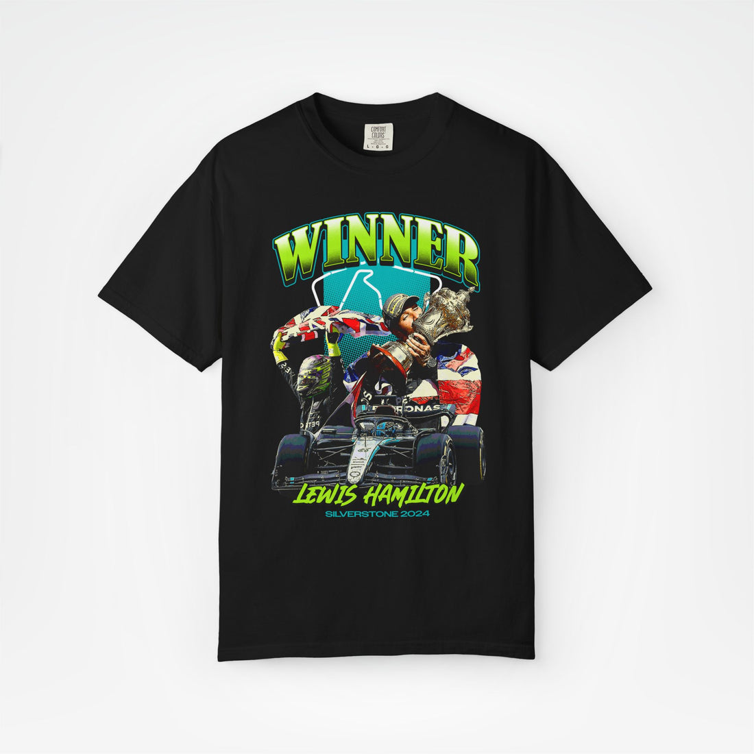 Black Front - Lewis Hamilton Ferrari F1 T shirt graphic studio mockup