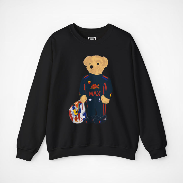 Black Front - Max Verstappen Red Bull teddy bear F1 sweater graphic studio mockup