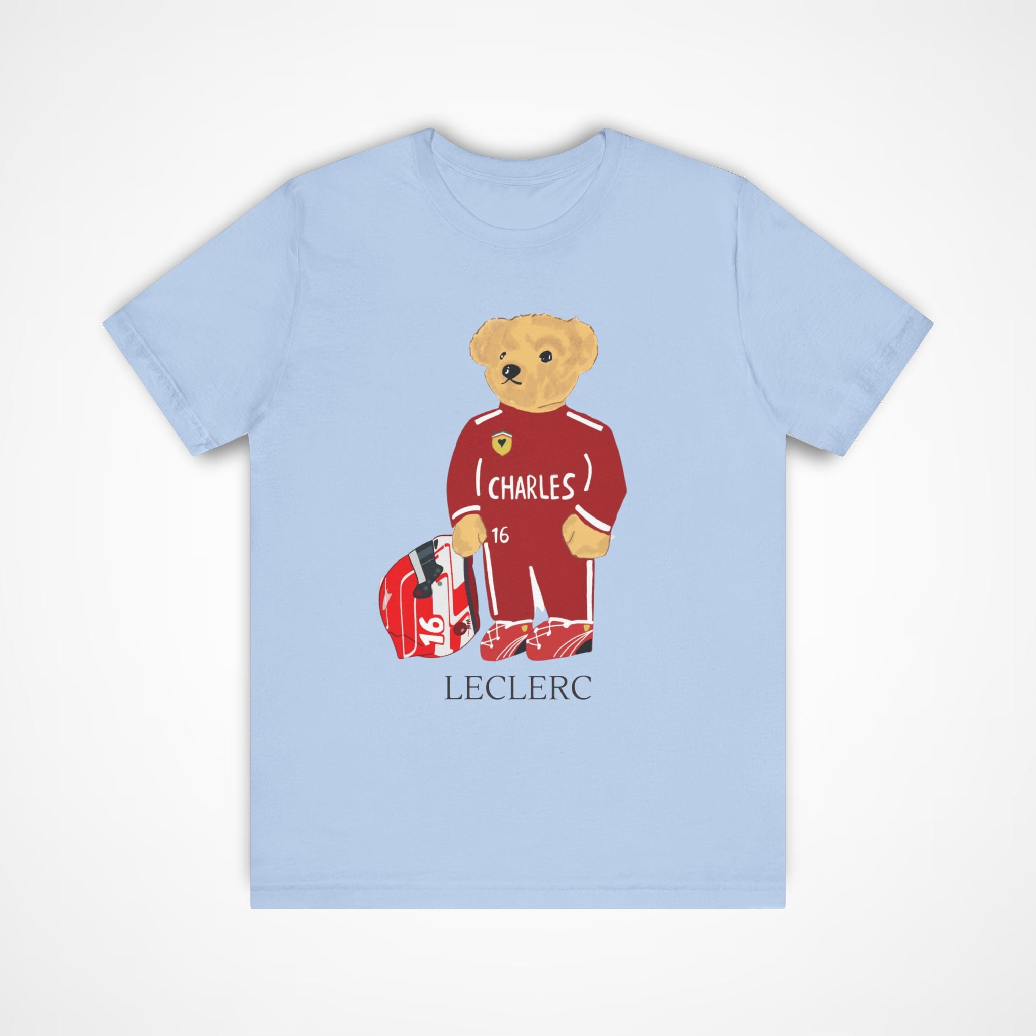 CHARLES LECLERC TEDDY BEAR F1 FERRARI T-SHIRT